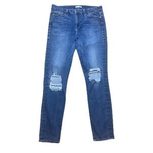 Good American Good Legs High Waist Rise Jeans 14 32 Ripped